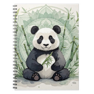 Carnet Panda de Chubby assis dans une pose de lotus