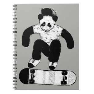 Carnet Panda en skateboard