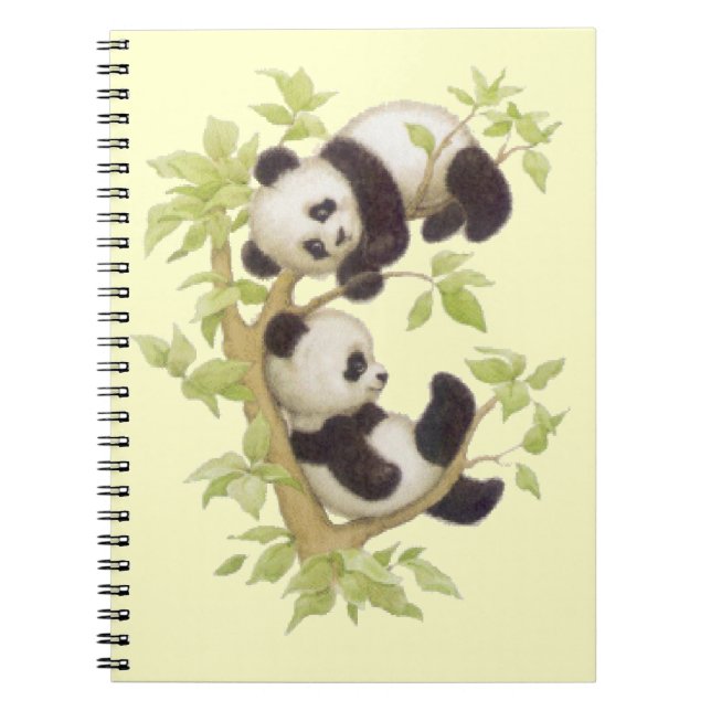 Carnet Panda jouant dans un arbre (Devant)