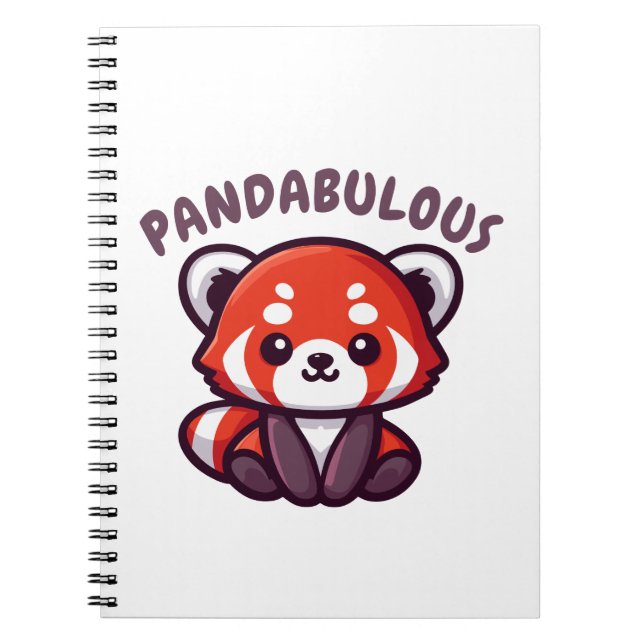 Carnet Panda rouge mignonne (Devant)