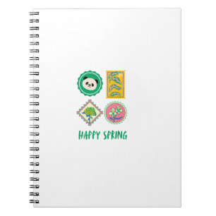 Carnet Panda tampon fun printemps