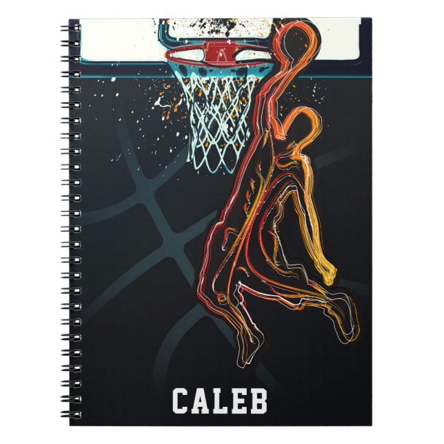 Carnet Panier de basketball Saut avec dunk Moderne Urbain (Devant)