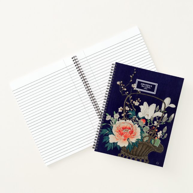 Carnet Panier de fleurs en bambou Ohara Koson Illustratio (Intérieur)