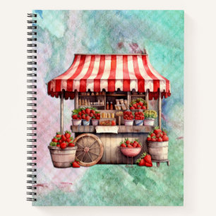 Carnet Panier fraise Aquarelle