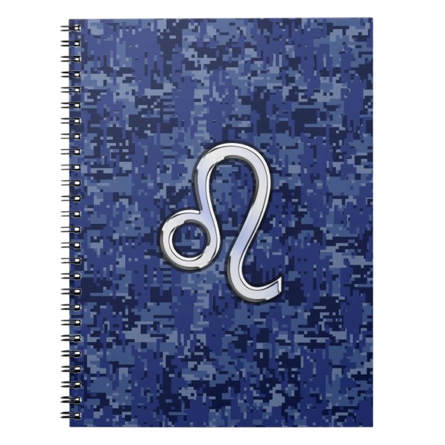 Carnet Panneau Leo Zodiac sur Camouflage numérique bleu (Devant)