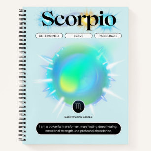Carnet Panneau moderne Zodiac Scorpio Quote d'eau Élément