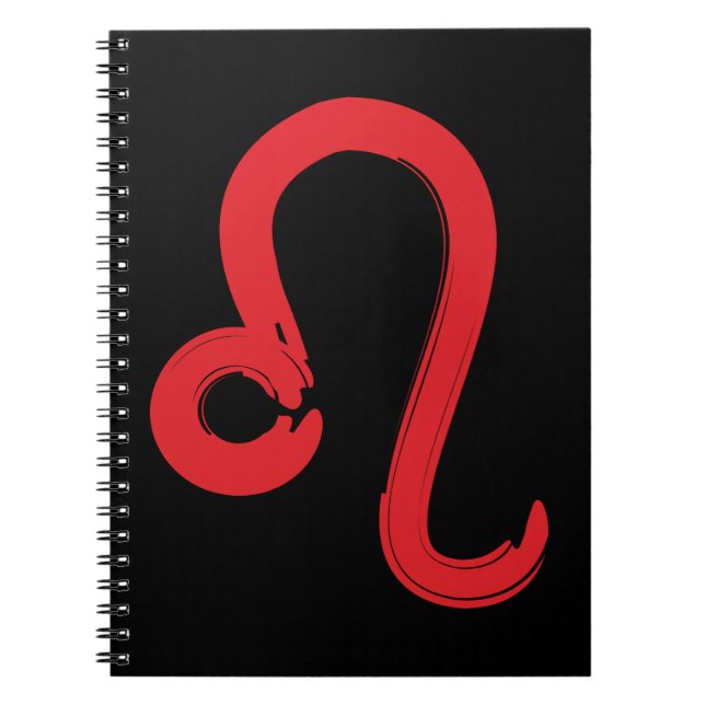 Carnet Panneau rouge LEO Zodiac Juillet Août Anniversaire (Devant)