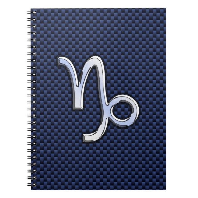 Carnet Panneau Zodiac Capricorne d'argent Style Carbone b (Devant)