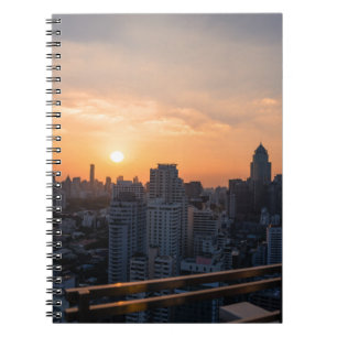 Carnet Panorama du coucher du soleil à Bangkok
