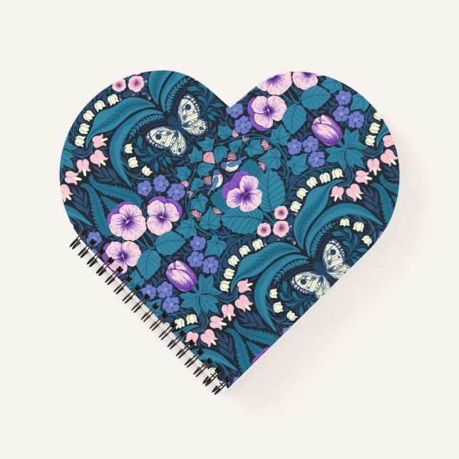 Carnet Pansies, oiseaux et papillons (Devant)