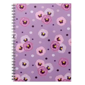 Carnet Pansies roses, motif sans soudure