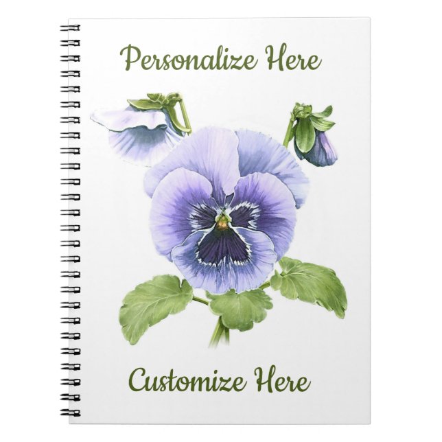 Carnet Pansies violettes (Devant)