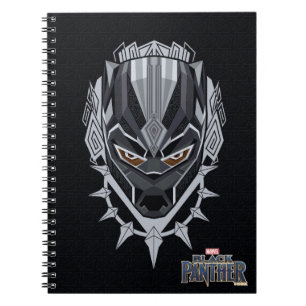 Carnet Panthère noire Emblème de tête de panthère noire