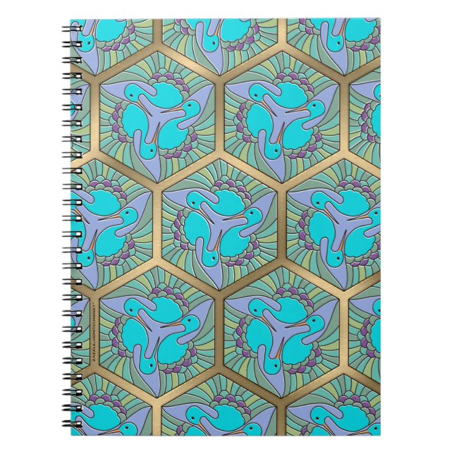 Carnet Paon Mosaica (Devant)