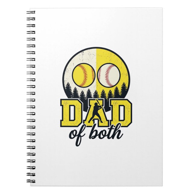 Carnet Papa Baseball Softball des Deux Conception Vectori (Devant)