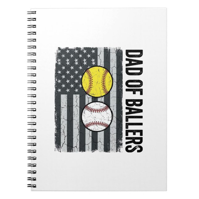Carnet Papa de Ballers Softball Baseball Patriotique (Devant)