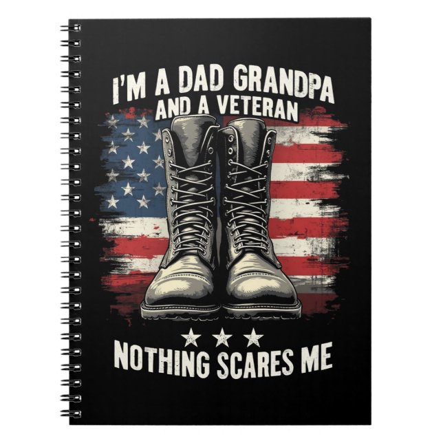 Carnet Papa grand-père Vétérinaire Fête des pères patriot (Devant)