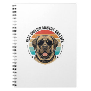 Carnet Papa Mastiff Anglais Vintage Coucher de soleil Chi