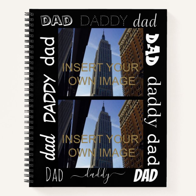 Carnet Papa papa Photo personnalisée Deux photos (Devant)