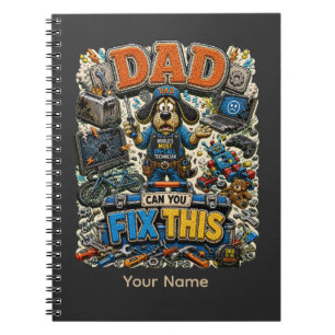 Carnet Papa Peut Réparer Ce T-Shirt Drôle Personnalisé, C