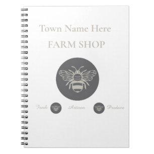 Carnet Papeterie de la ferme artisanale ou logo de ruche