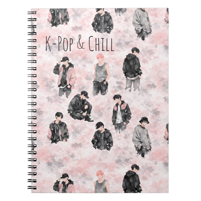Carnet Papeterie esthétique silhouette minimaliste K-Pop  (Devant)