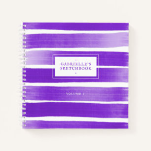 Carnet Papier à croquis mauve Bandes personnalisées Journ