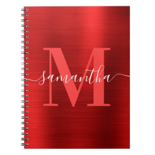 Carnet Papier à en-tête Monogramme Rouge Paillettes de Fe