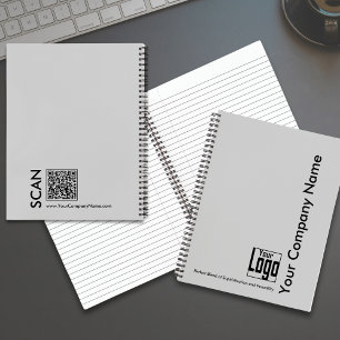 Carnet Papier à lettres minima gris noir pour petites ent