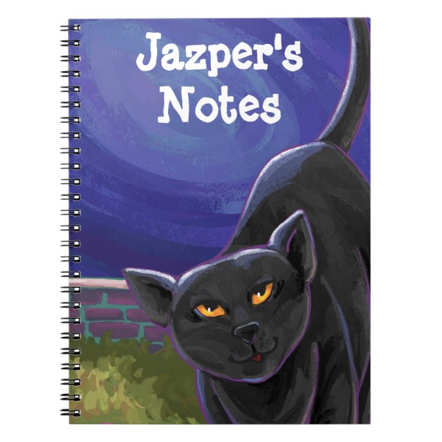 Carnet Papier de chat noir cool (Devant)