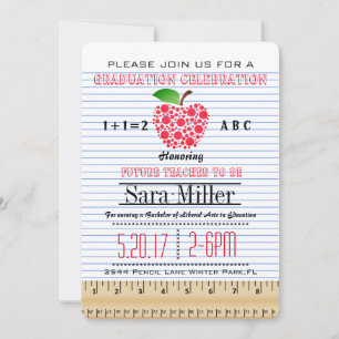 Carnet Papier Enseignant Graduation Invitation