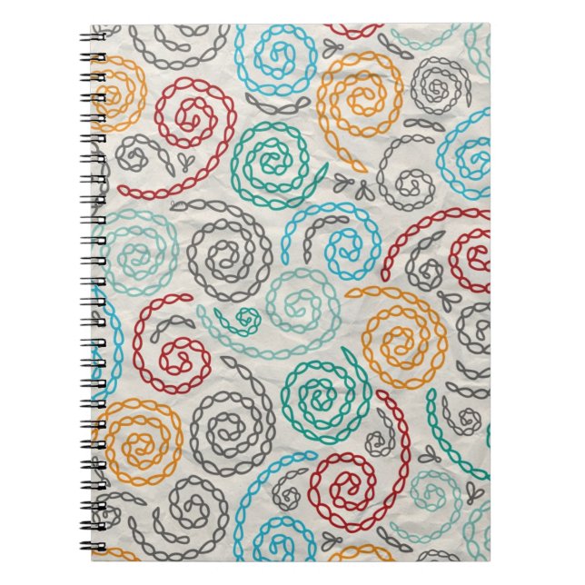 Carnet Papier fripé par fantaisie de broderie (Devant)