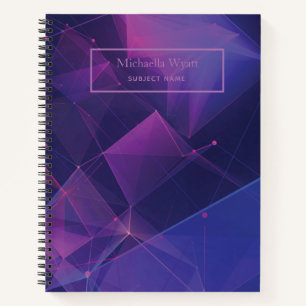 Carnet Papier géométrique personnalisé violet