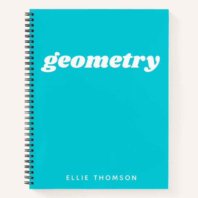 Carnet Papier graphique mathématique de géométrie turquoi (Devant)