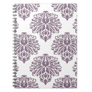 Carnet Papier Lavande Élégant Damassé