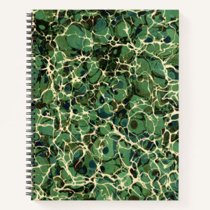 Carnet Papier marbré Vintage vert