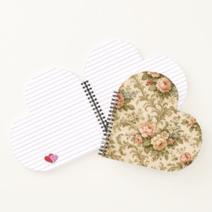 Carnet Papier peint à motif floral vintage 