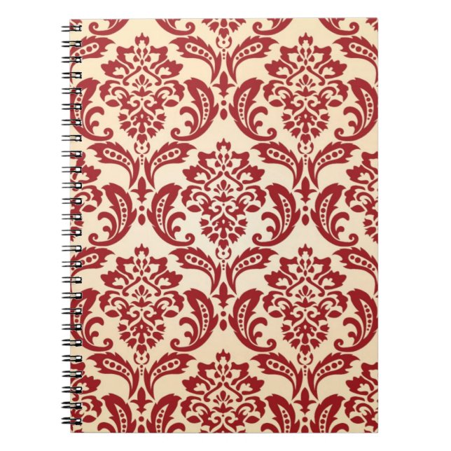 Carnet Papier peint de motif de damassé (Devant)