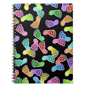 Carnet Papier peint de sourire heureux mignon de pieds