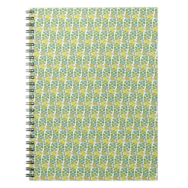 Carnet Papier peint floral Art Nouveau Buttercup damassé (Devant)