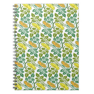 Carnet Papier peint floral Art Nouveau Buttercup damassé