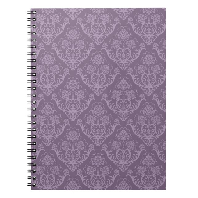 Carnet Papier peint floral pourpre (Devant)