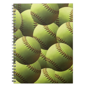 Carnet Papier peint jaune du base-ball