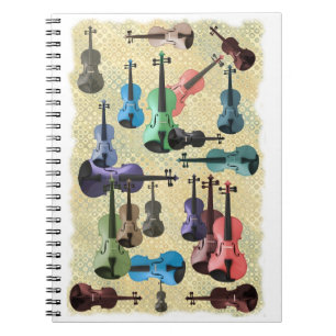 Carnet Papier peint multicolore de violon