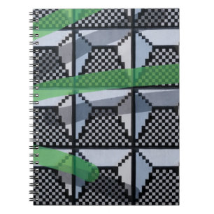 Carnet Papier peint noir, vert et noir