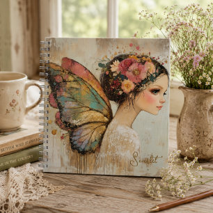 Carnet Papier Personnalisé Bohème Papillon Féerique Paste