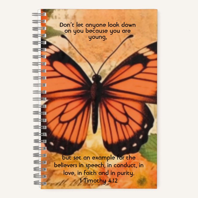 Carnet Papillon 1 Timothée 4:12 (Recto)