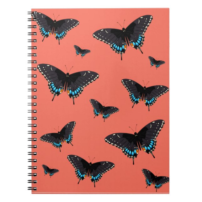 Carnet Papillon Art Monarque Imprime Pink Butterfly Trans (Devant)
