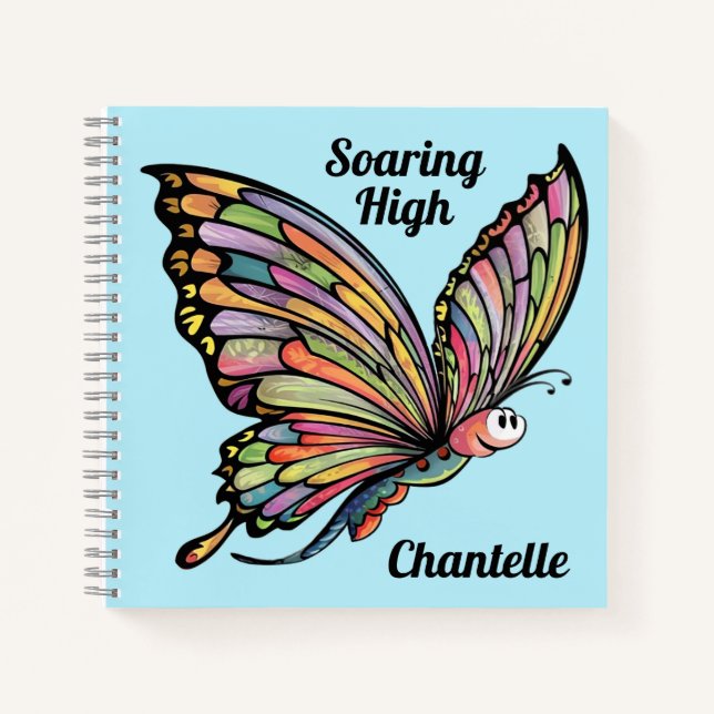 Carnet Papillon de dessin animé personnalisé (Devant)