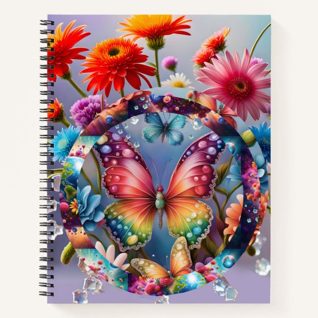 Carnet Papillon de fleurs (Devant)